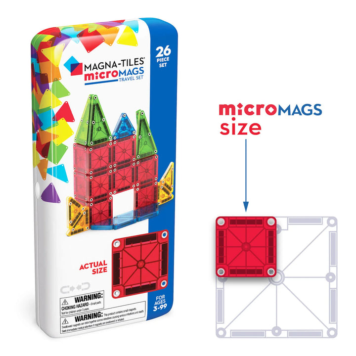 microMAGS - Magnetic Tiles 26 Piece Travel Set