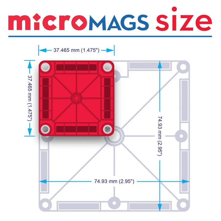 microMAGS | Magnetic Construction Set - 70-Piece Deluxe