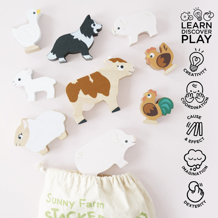 Stacking Animals & Bag | Sunny Farm