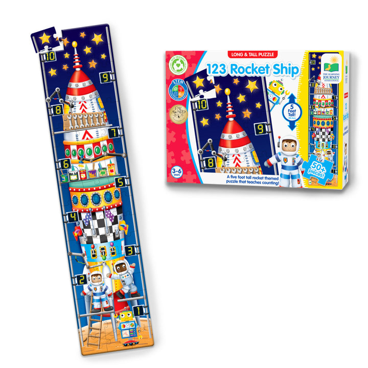 Long & Tall Puzzle - 123 Rocketship