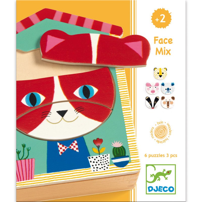 Wooden Puzzle Set - Face Mix