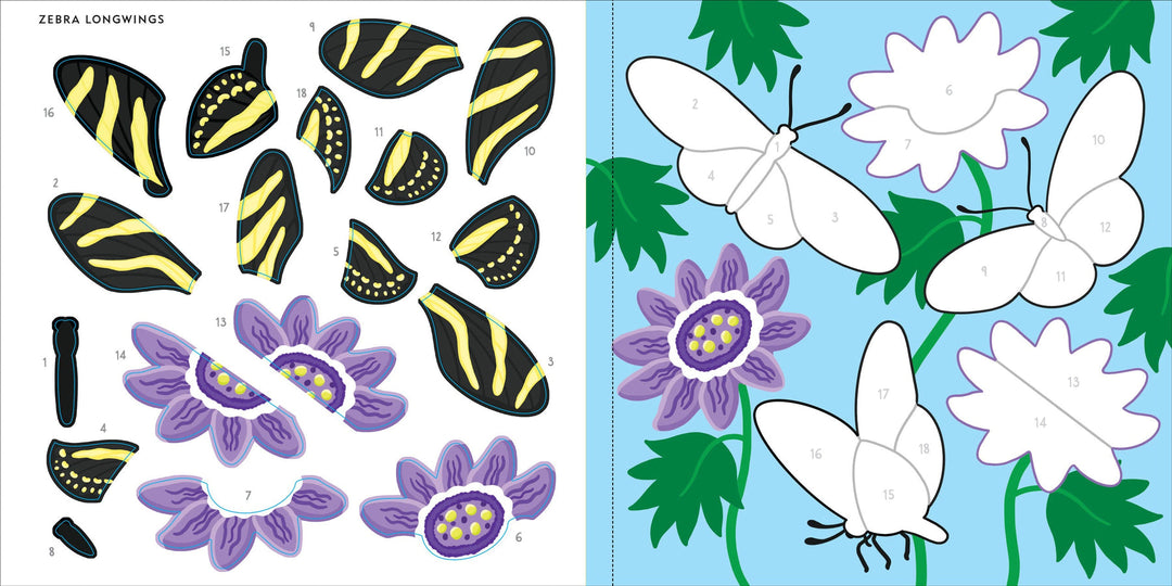 Colour By Sticker - Butterflies and Bugs