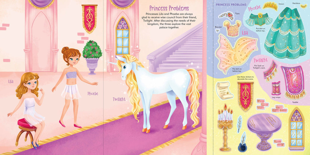 Sticker Doll Dress Up Book - Unicorns