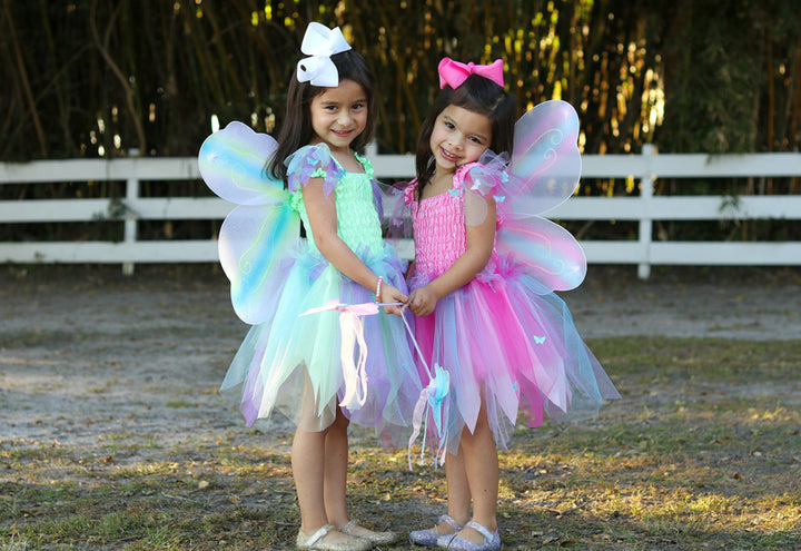 Dressup - Dress -Green Butterfly Dress & Wings with Wand - Size 5-6