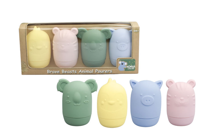 Silicone Brave Beasts Animal Pourers - Pastel