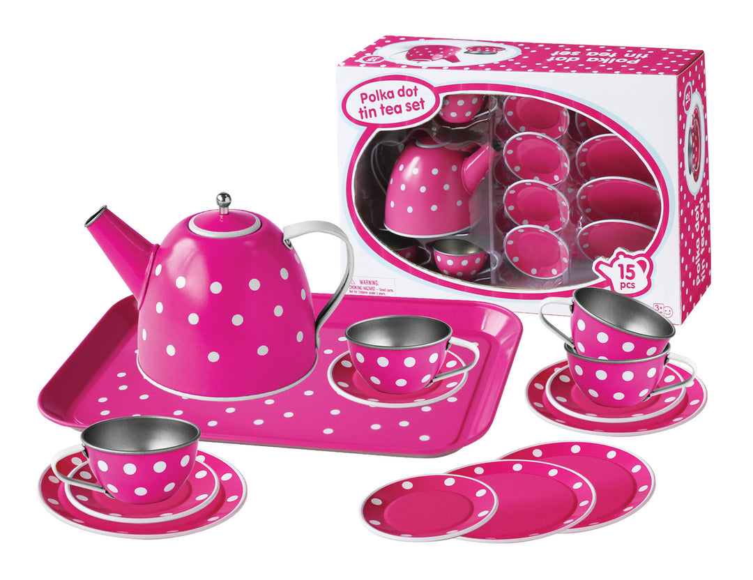 Tea Set - White Polka Dot on Pink