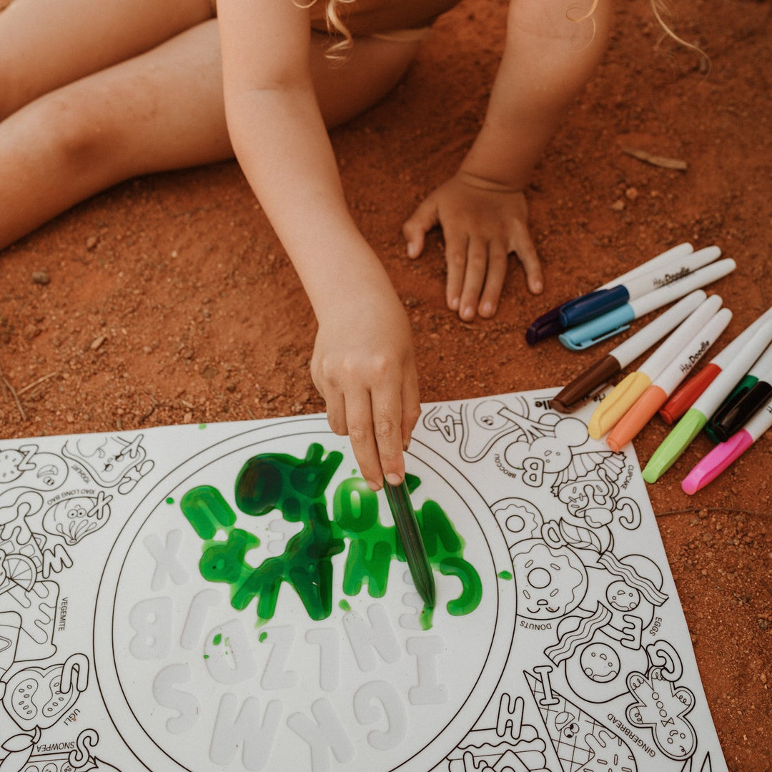 Sensory Colour-in Placemat - Alphabet Soup