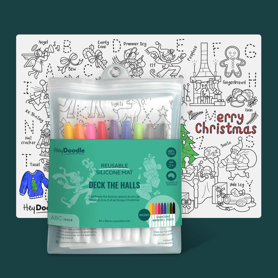 Reusable Colour-in Placemat - Deck the Halls