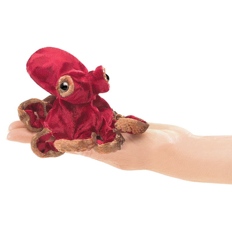 Finger Puppet - Mini Red Octopus