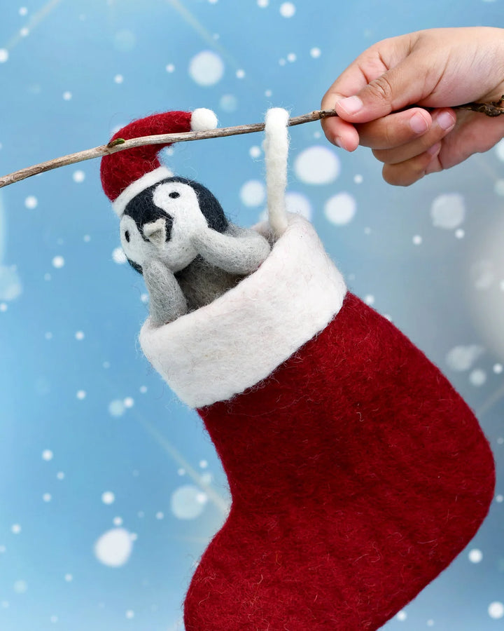 Felt Penguin in Stocking