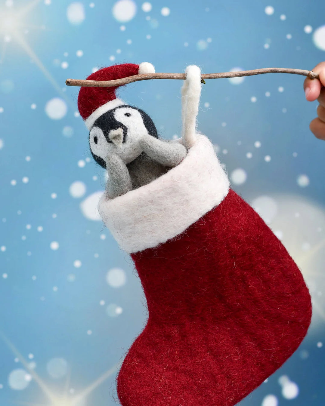 Felt Penguin in Stocking