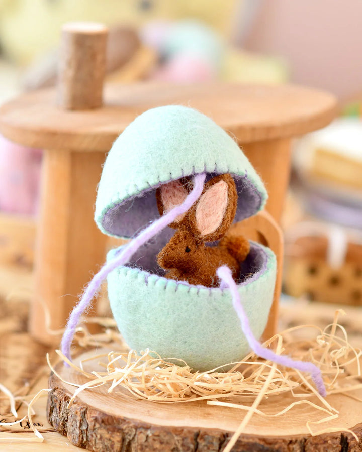 Felt Surprise Egg with Brown Bunny