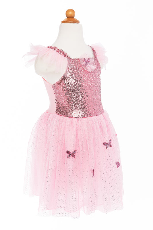 Dressup - Dress - Pink Sequins Butterfly Dress & Wings - Size 5-7