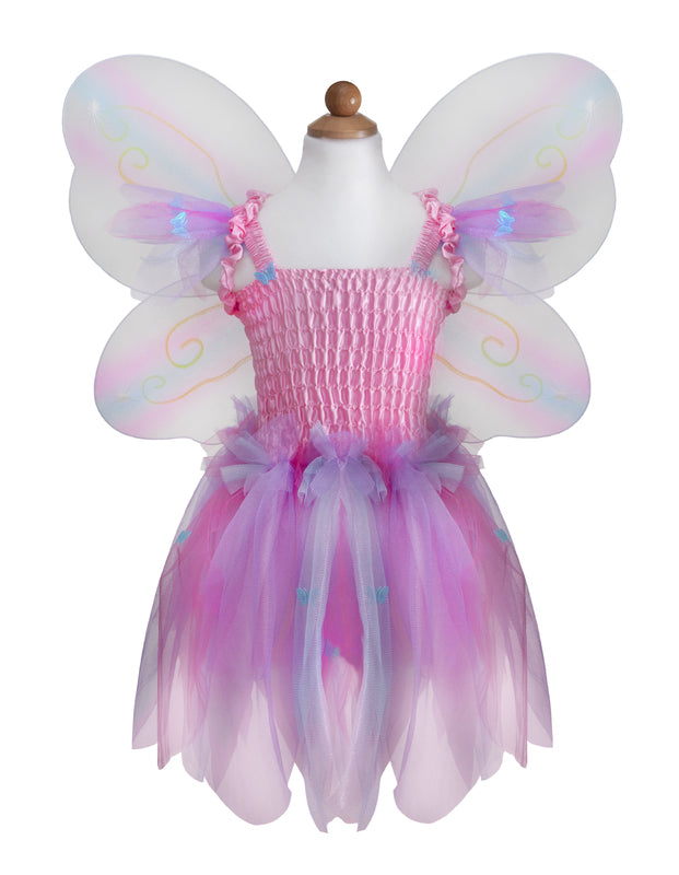 Dressup - Dress - Pink Butterfly Dress & Wings with Wand - Size 5-6