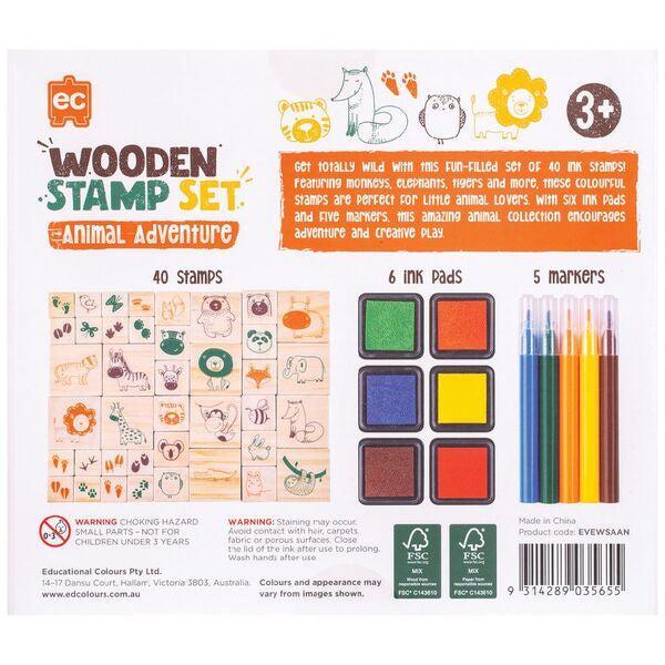 Wooden Stamp Set - Animal Adventure