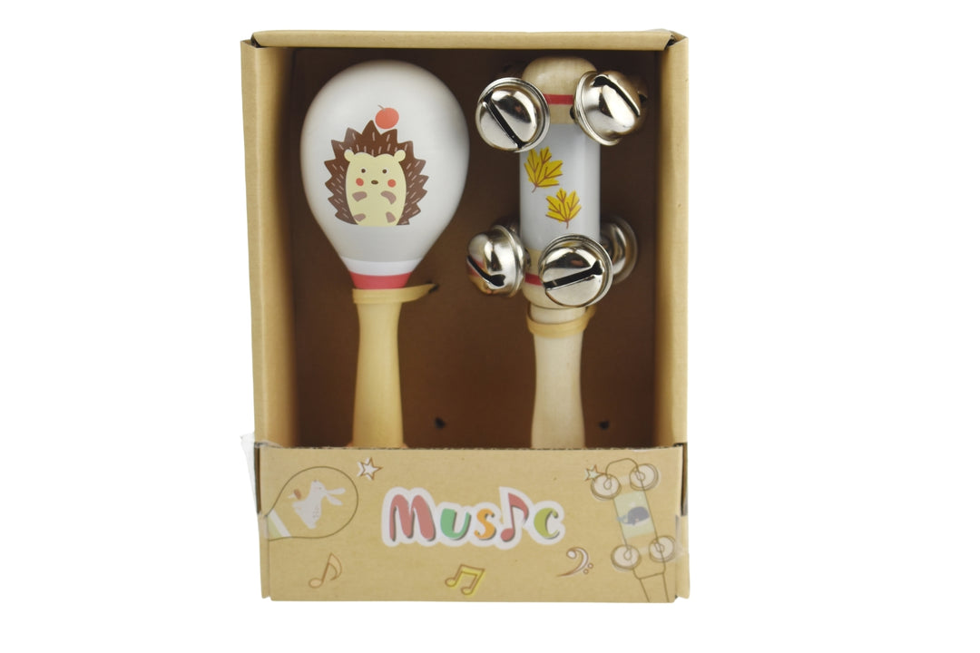 Wooden Maraca and Bell Music Set