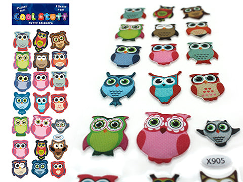 Puffy Stickers - Owls