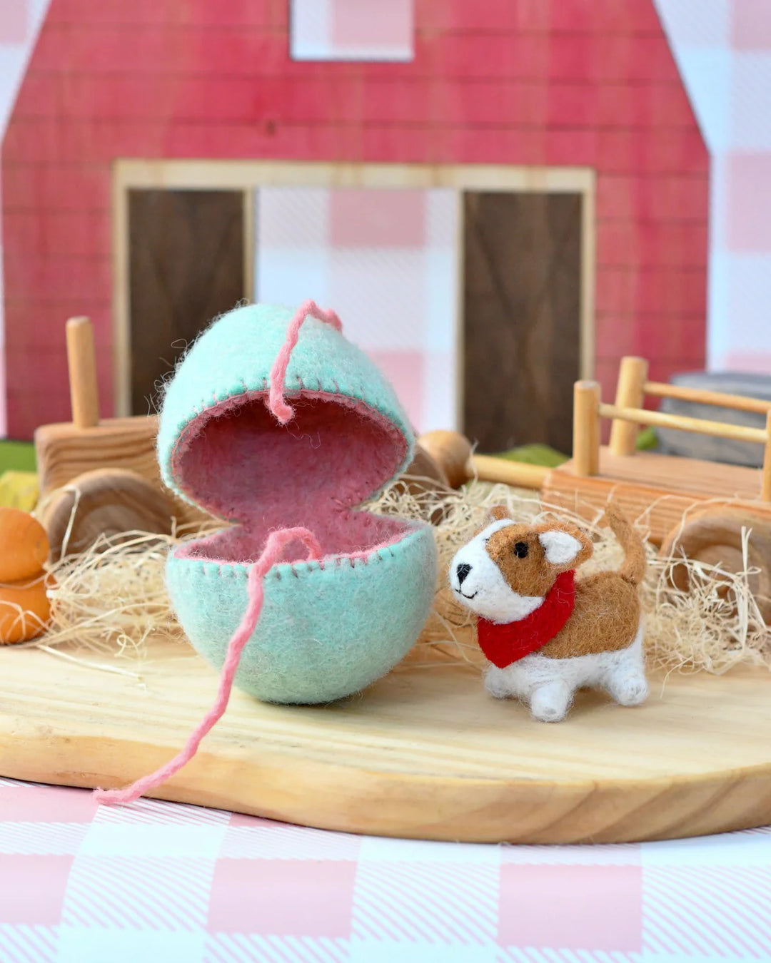 Felt Surprise Egg with Corgi Puppy