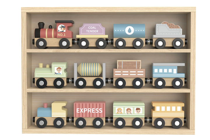 Wooden Train Set - Pastel