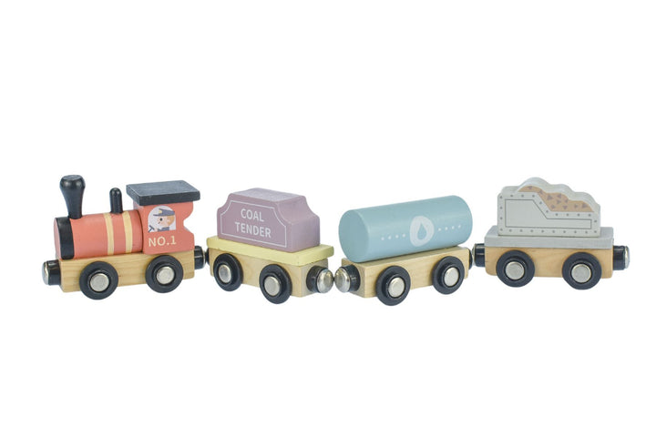 Wooden Train Set - Pastel