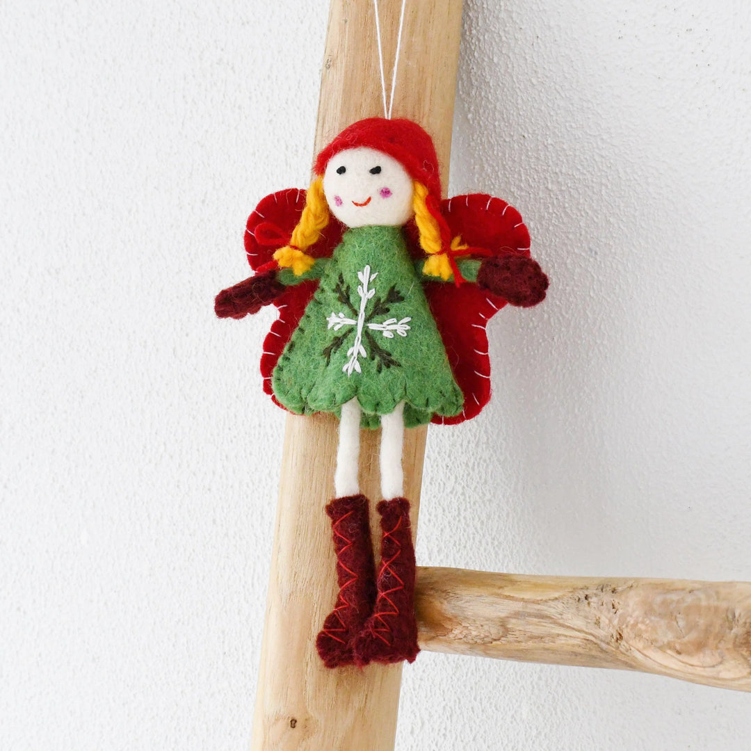 Felt Christmas Fairy - Green Dress