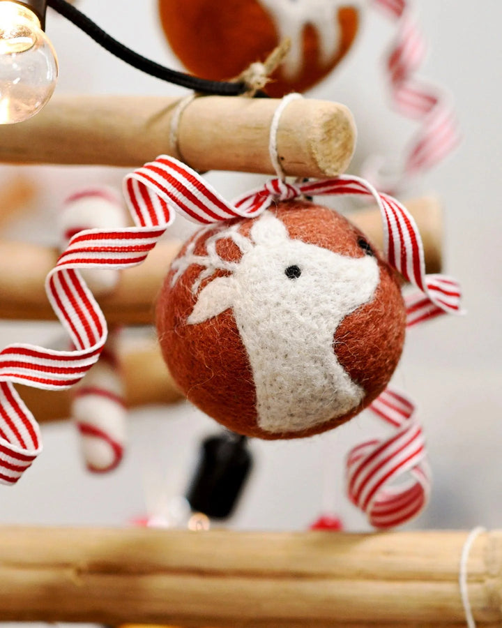 Felt Christmas Bauble Ornament - Reindeer