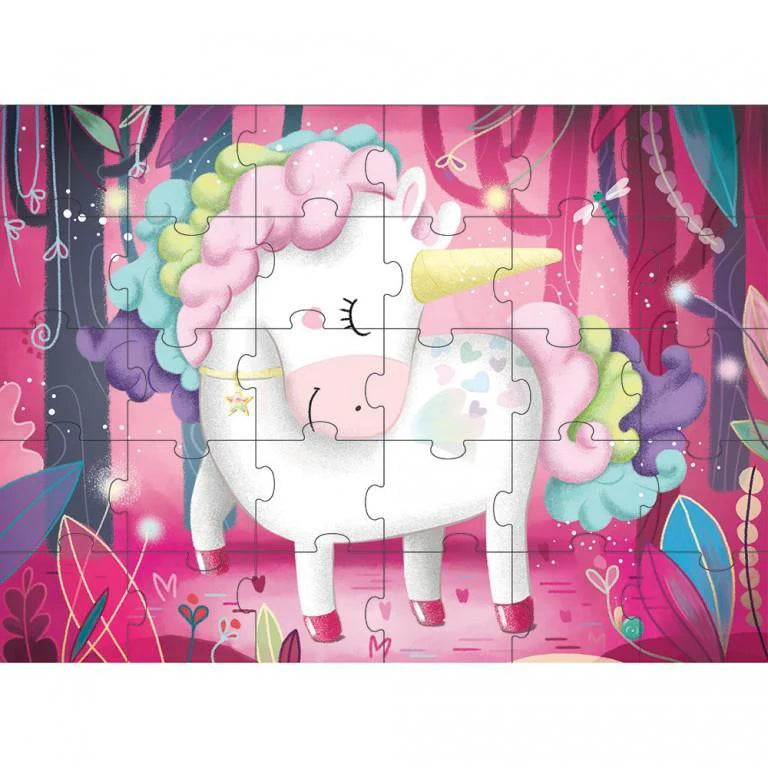 Book and Giant Puzzle - The Magic Unicorn 30 pcs