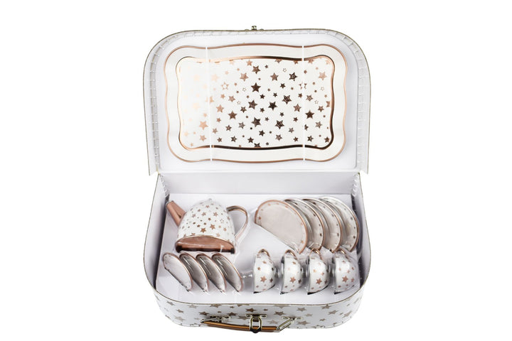 Tea Set in Case - Gold Star