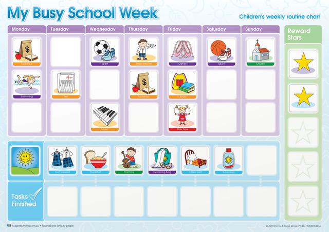 My Busy School Week - Magnetic Activity Chart – Colourful Learning Toy ...