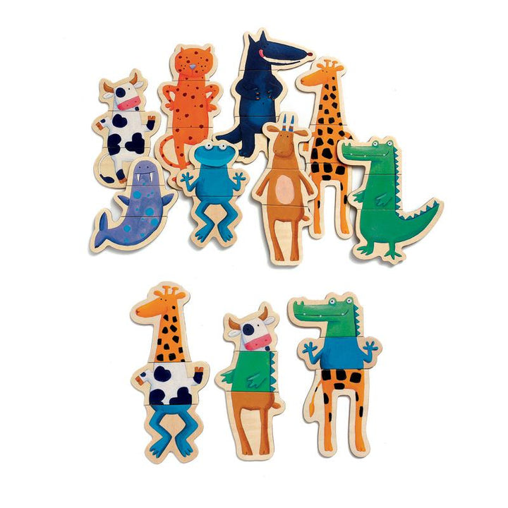 Wooden Magnetic Crazy Animals Set