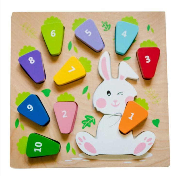 Wooden Puzzle - 123 Carrot