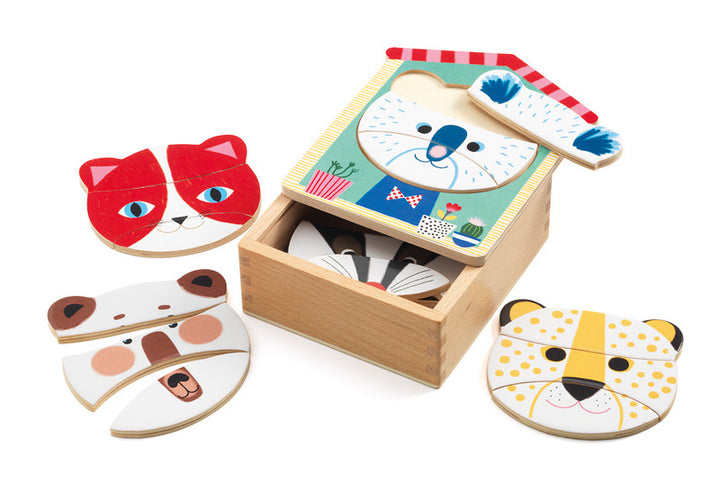 Wooden Puzzle Set - Face Mix