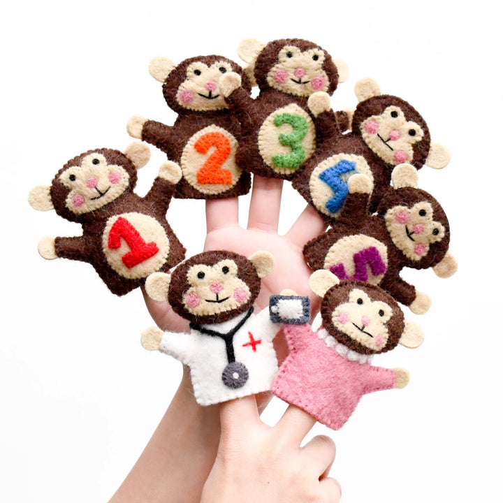 Finger Puppet Set - Five Little Monkeys