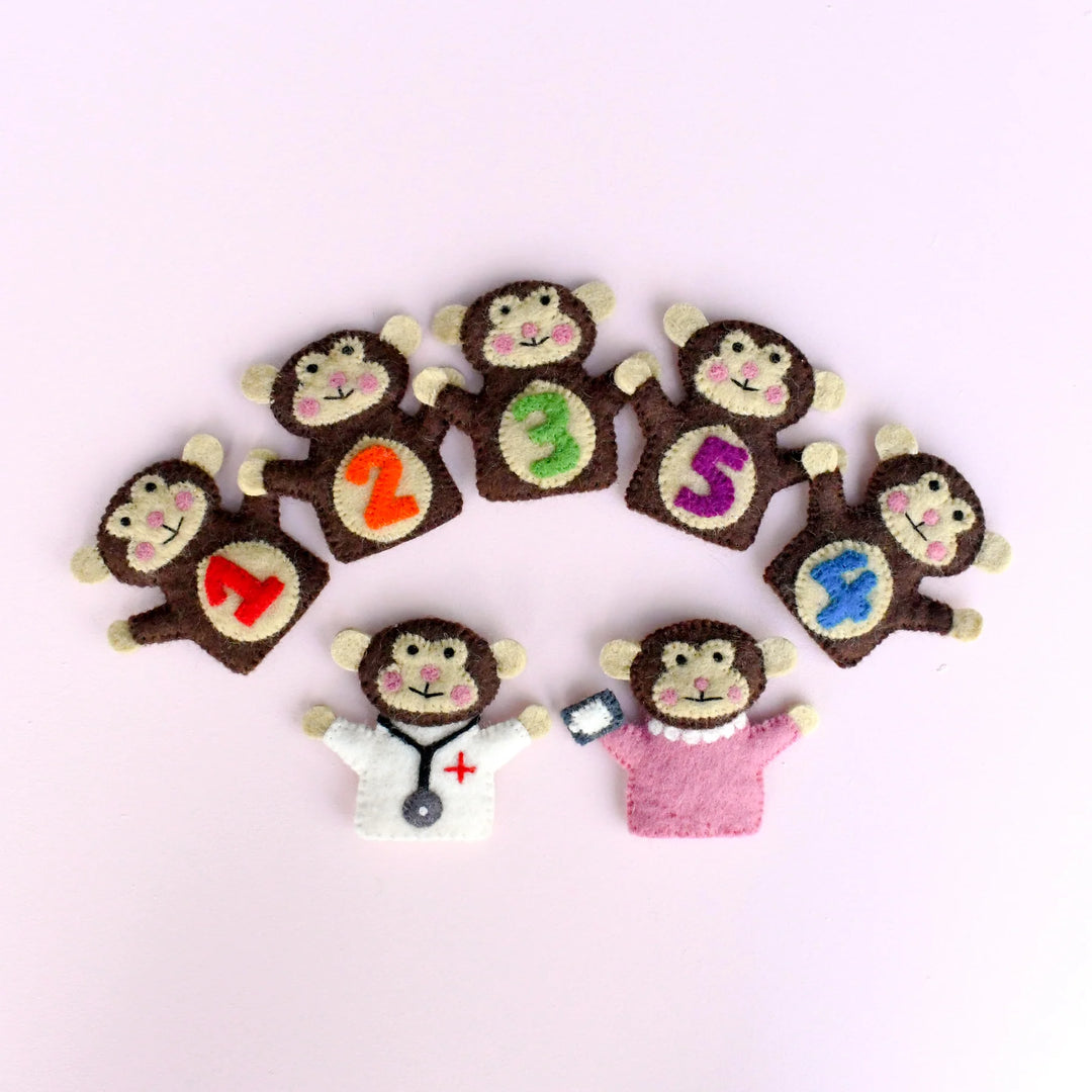 Finger Puppet Set - Five Little Monkeys